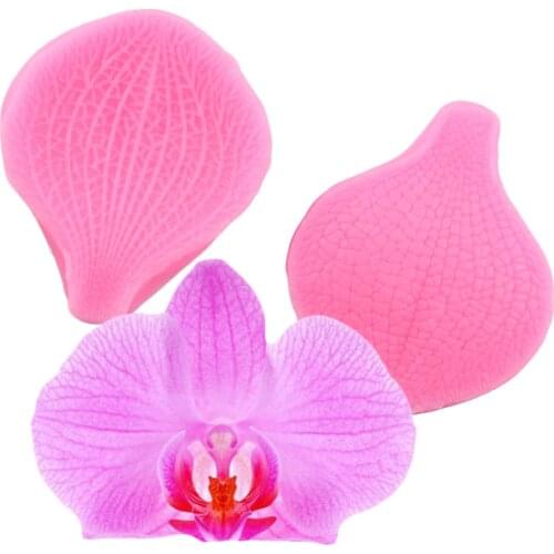 Orchid Flower Petals Silicone Mold Flower Fondant Cake Decorating Moulds Confectionery Baking Tools