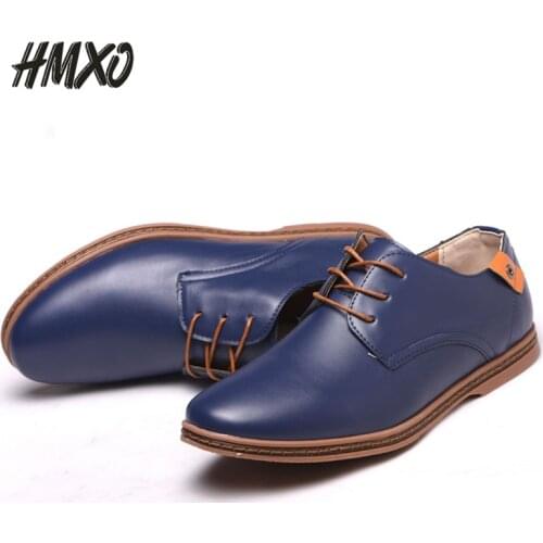 HMXO British Style Handsome Men Tooling Shoes Large Size Round Toe Men Single Shoes Business Lace-up Casual Men Leather Shoes
