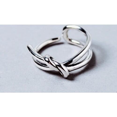 Ramos Punk Vintage Bow Rings for Women Silver Color Jewelry Girls Adjustable Size Open Finger Rings