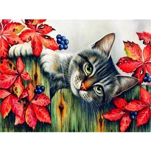 Animal Cat DIY Cross Stitch Embroidery 11CT Kits Craft Needlework Set Printed Canvas Cotton Thread Home Dropshipping