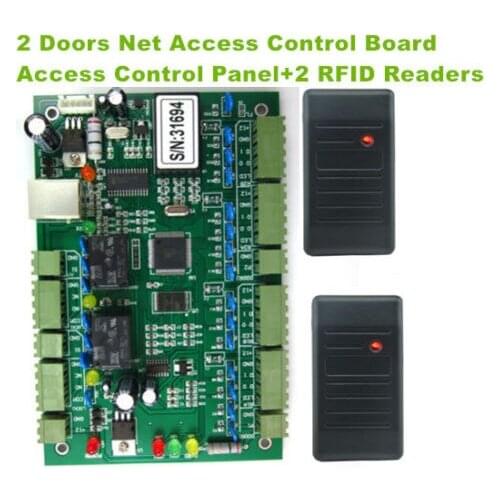 TCP/IP Net Two Door 20K Users 100K Event Access Controller + 2pcs RFID Reader
