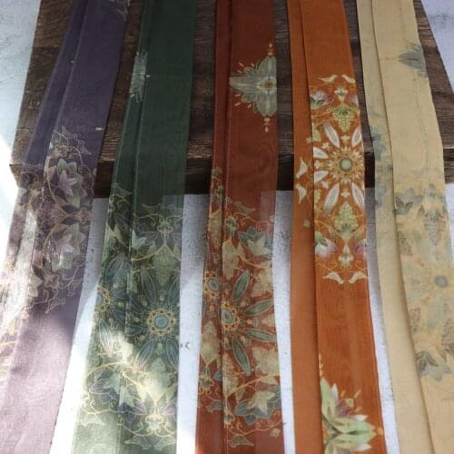 Chiffon THIN flower bird Headband hanfu kimono Hair band ribbon for dress belt COSPLAY SIZE:3*148CM