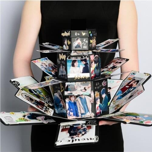 Surprise Tower Style 3 layers Love Explosion Box Gift Explosion for Anniversary Scrapbook DIY Photo Album birthday Gift