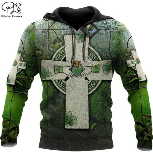PLstar Cosmos 3DPrint Ireland Clover Irish St.Patrick Funny Men/Women Harajuku Streetwear Hoodies/Zip Hoodie/Sweatshirt/c14