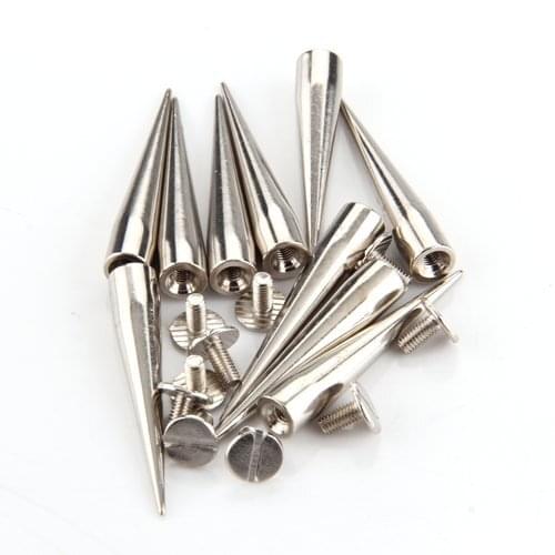 TFBC 10 Set Silver Screw Bullet Rivet Spike Studs Spots DIY Rock Punk