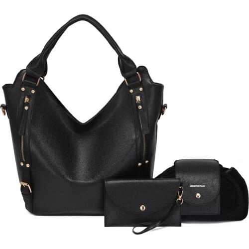 Pink Sugao Women Handbags High Quality PU Leather Shoulder Messenger Bag Female Clutch And Purse Luxury Crossbody Bags 3 Pcs