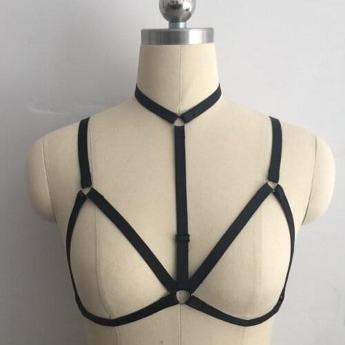 New fashion Free Shipping Pentagram Harness women cage bra body bondage harness gothic Custom