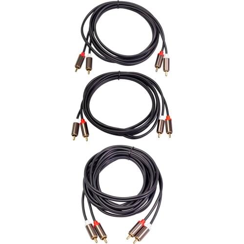 1m 2m 3m 2 RCA to 2 RCA Cable Male to Male Audio Cord for Home Theater DVD TV Connect to Power Amplifier CD Soundbox Speaker
