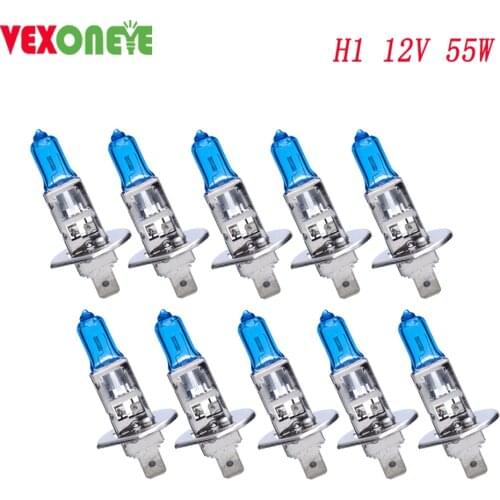10pcs H1 12v 55w Super White Auto Halogen Bulbs Car Light Source Auto Accessory Oem Quality