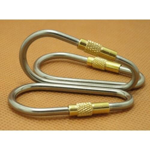 10PCS Titanium Alloy + Brass Key Chain Camping Hang Buckle Outdoor Multi Small Tool