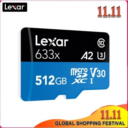 100% Original Lexar 512GB Micro SD Memory Card high speed up to Max 95M/s Class10 633x cartao de memoria TF Flash Card
