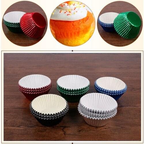 100pcs Colorful Paper Box Round Shaped Muffin Cupcake Baking Molds Kitchen Cooking Bakeware Maker DIY Cake Decorating Tools