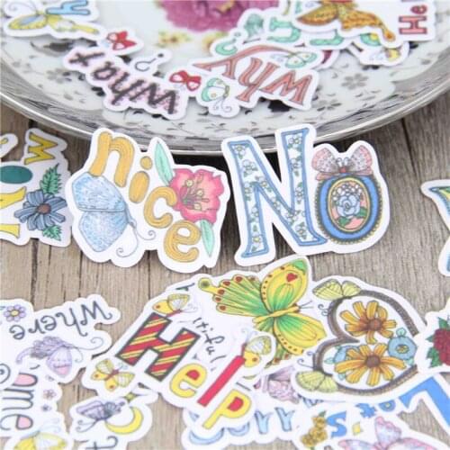 40 pcs Pretty butterfly waterproof for phone car Label Decorative Stationery Stickers Scrapbooking DIY Diary Album toy Sticker