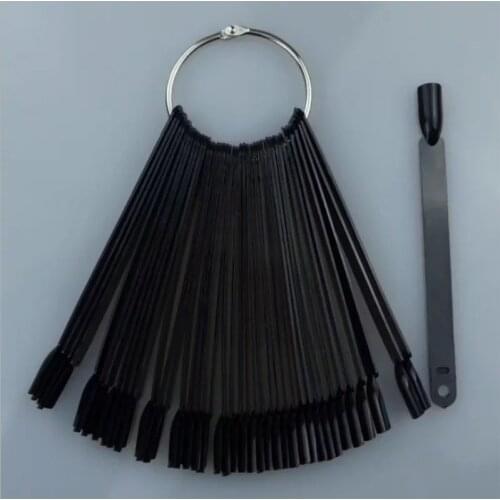 50Pcs Nail Art Tips Sticks Polishing Gel Showing Tools Transparent/Natural False Nails Display Fan Board Stick 200sets