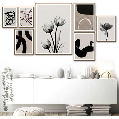 Flower Abstract Body Lines Retro Poster Nordic Posters And Prints Wall Art Canvas Painting Wall Pictures For Living Room Decor