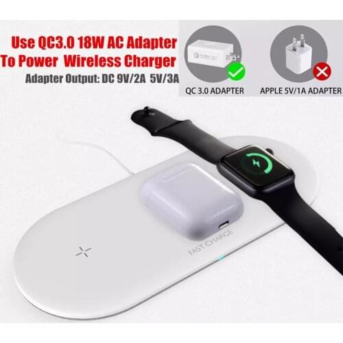 Wireless Charger For Apple Watch 5 4 3 Airpods iWatch Series 6 SE 10W 3 in 1 Fast Wireless Charging Pad for iPhone 11 Pro XS X 8