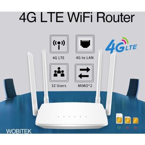 3G 4G Router Unlocked LTE CPE Wireless 300Mbps With SIM Card Slot External Antenna LAN Port Hotspot 32 Wifi users For IP Camera