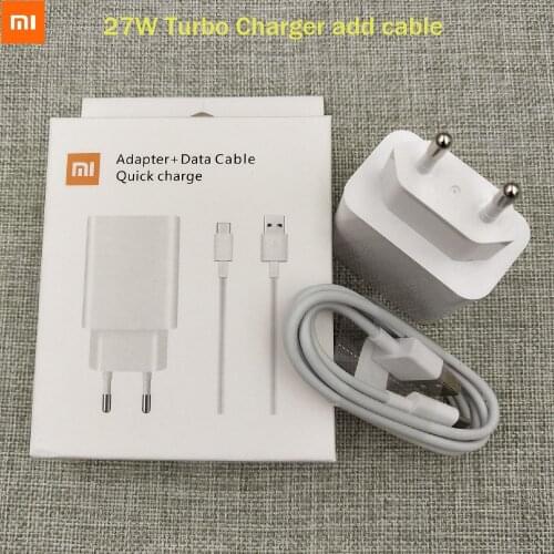 Xiaomi Mi 9 Fast Charger 27W EU QC 4.0 Turbo Quick Charge Adapter USB Type C Cable For Mi 9SE 9T K20 K30 Pro Note 10 Lite CC9 9A