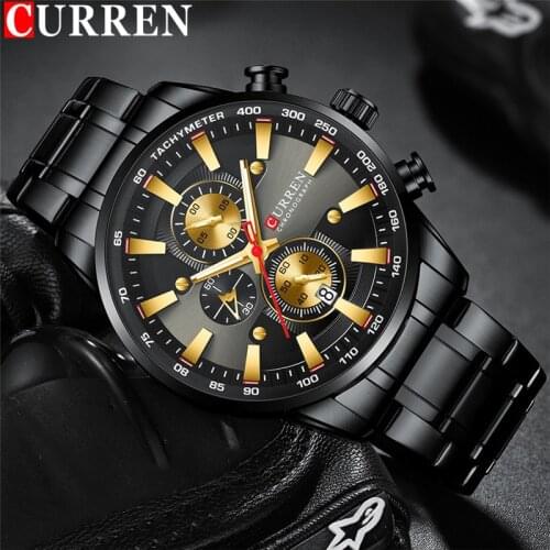 CURREN Fashion Man WristWatch Chronograph Men Watch Military Top Brand Luxury New Business Stainless Steel Sport Male Clock 8351