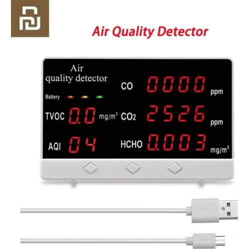 Xiaomi Digital Indoor/Outdoor CO/HCHO/TVOC Tester CO2 Meter Air Quality Monitor Detector Multifunctional Household Gas Analyzer