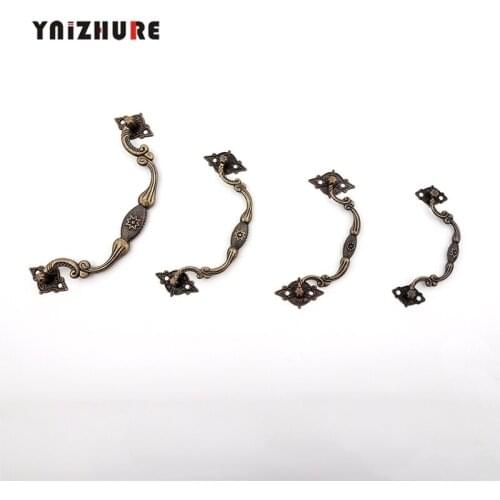 Box Holder,Suitcase Holder,Flower Star Handle,Arch Handles Knobs Furniture Hardware Bronze Tone,10Sets