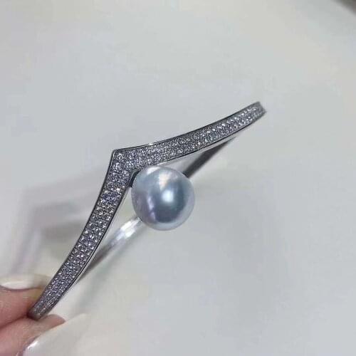 925 Sterling Silver Fashion Bracelet Mountings Bangle Findings Jewelry Parts Fittings Accessories for Pearls Beads 3pcs/lot