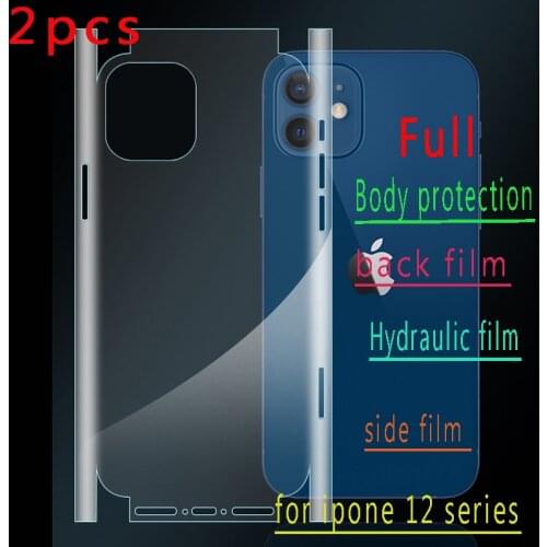 2pcs Clear Back Film Hydrogel for IPhone11pro 12pro 12promax Anti-scratch Full Body Edges Sides Hydrogel Film Screen Sticker