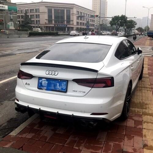 Use For Audi A5 Sedan 4-door 2017-2020 Year Spoiler Sport ABS Plastic Carbon Fiber Look Rear Trunk Wing Car Body Kit Accessories