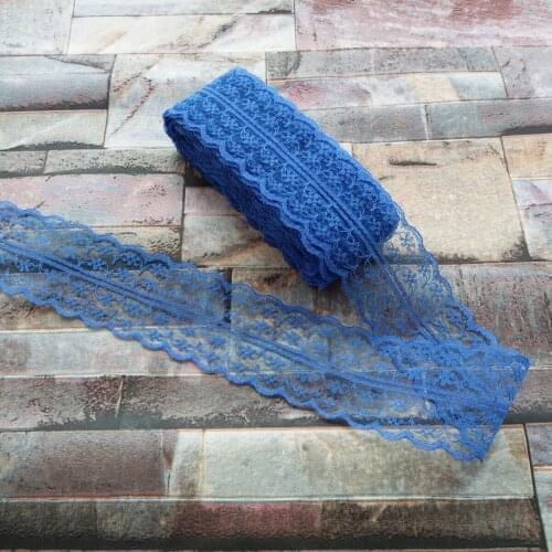 Beautiful Blue 10 Yards 45mm Width Net Embroidery Lace Bilateral DIY Jewelry, Clothing, Wedding, Sewing accessories