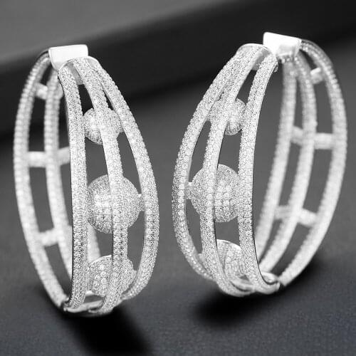 LARRAURI 2019 Trendy hollow-carved design Big Earrings Engagement Party African Dress Earrings Fashion Jewelry for Women Bridal