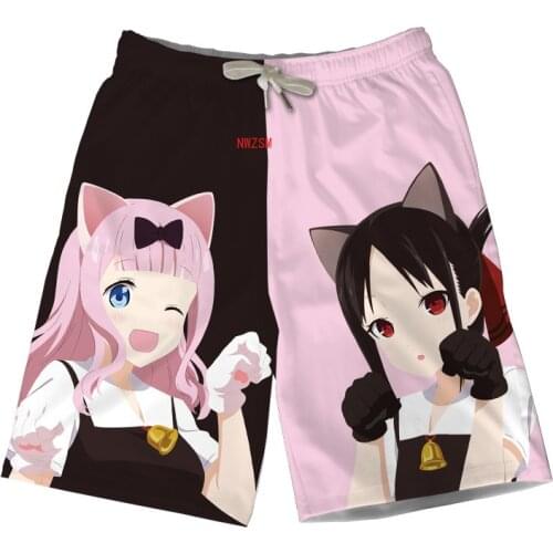 2020 Summer 3D Print Shorts Anime Kaguya sama: Love Is War Casual Short Pants Sweat Pockets Cosplay Jogger Fitness cropped pants