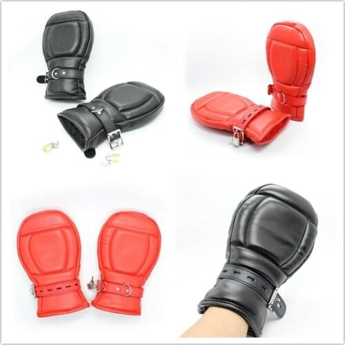 Loverkiss 1Set Bondage Adult Sex Slave Games Props Sexy Pu leather Dog Boxing Glove Handcuffs Erotic Feitsh Toys For Couples