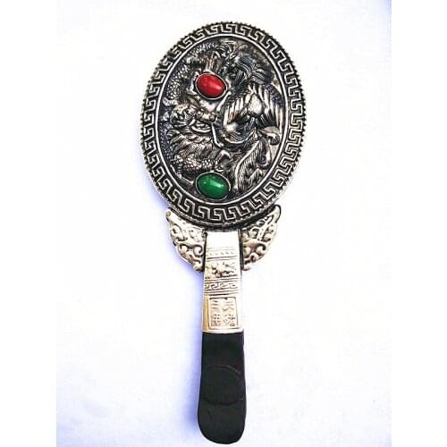 Copper gilded silver, A dressing mirror inlaid with Turquoise mahogany, Bronze mirror