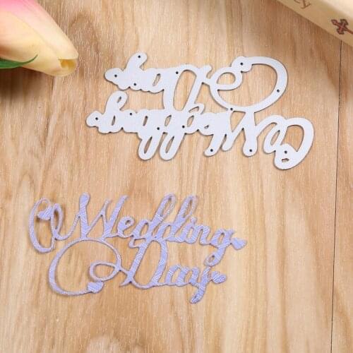 Metal Cutting Dies Wedding Days Words Stencils For DIY Scrapbooking Decorative Embossing Suit Paper Cards Die Cutting Template
