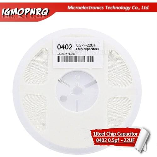 1reel 0402 50V SMD Thick Film hjxrhgal Chip Multilayer Ceramic Capacitor 0.5pF-10uF 10NF 100NF 1UF 2.2UF 4.7UF 10UF 1PF 6PF