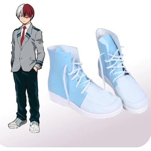My Hero Academia Todoroki Shoto High School Cosplay Shoes Boots Mens Halloween Carnival Party Costume Accessories