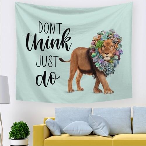 2021 Cartoon Animal Wall Tapestry Wall Hanging Positive Words Tapestry Kids Tapestry Hippie For Bedroom Childrens Birthday Par