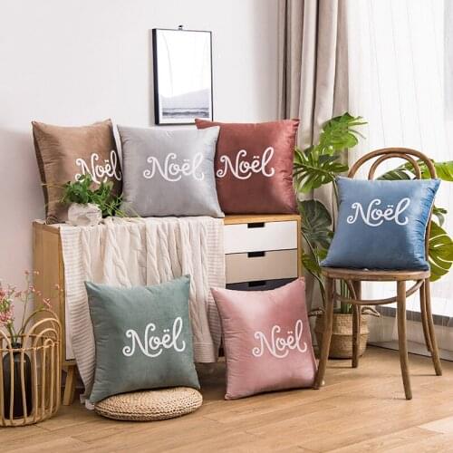 Nordic Simple Letter Series Dutch Velvet Series Pillow Case Decorative Pillowcase Cushions for Cojines Decorativos Para Sofa