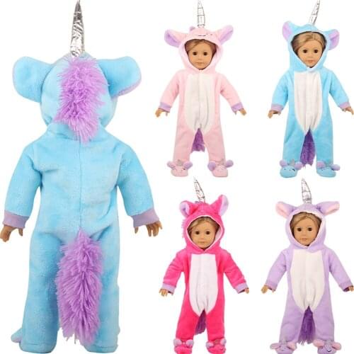 2021 New Pattern Clothes A Variety Of Plush Unicorns Fit 18 Inch American&43cm Baby New Born Doll Clothes Accessories