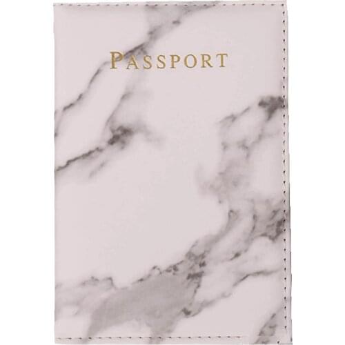 Vintage Marble Passport Holder ID Cover Travel Accessories Portable Bank Card Passport Women Men Business PU Leather Wallet Case