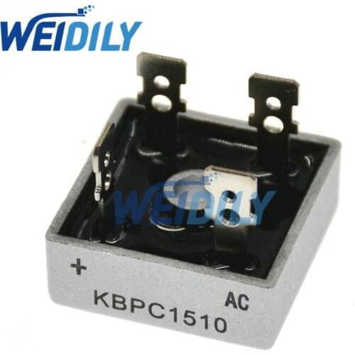 2PCS KBPC 1510 KBPC1510 DIP-4 Single-phase Rectifier Bridge 15A 1000V