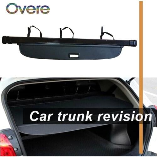 Overe 1Set Car Rear Trunk Cargo Cover For Audi Q7 2010 2011 2012 2013 2014 2015 Black Security Shield Shade Auto accessories