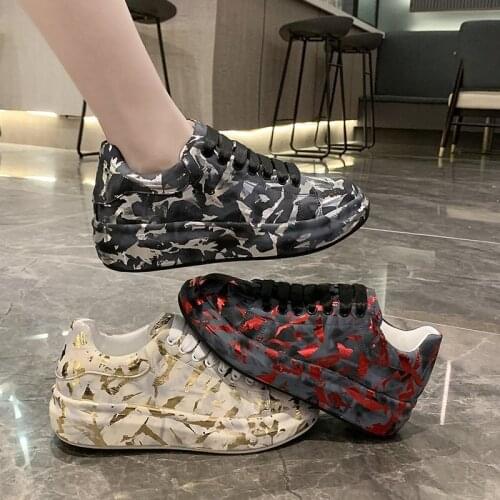 Casual shoes daddy shoes single shoes womens shoes camouflage white shoes platform shoes X732