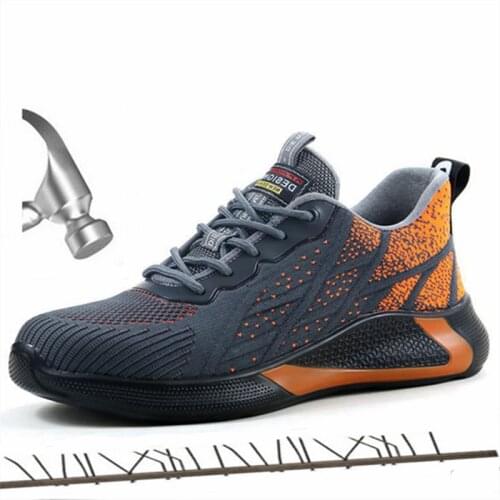 Work Safety Shoes for Men Boots Breathable Brand Designer Puncture-Proof Safety Shoes Steel Toe Indestructible Safety Sneakers