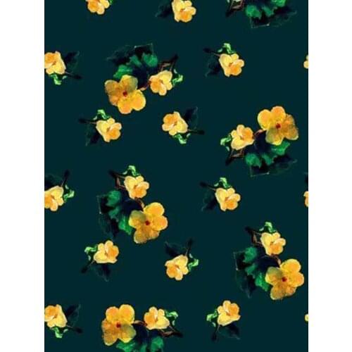 Luxury Women Dress Super High-end Computer Digital Blue Heavy crepe de chine christmas fabric wide 115cm 100% Pure Silk Woven