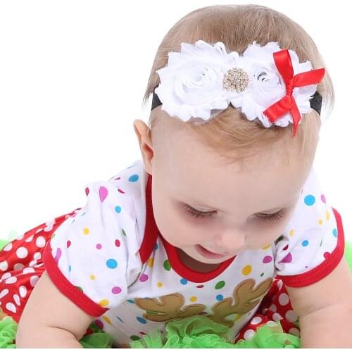 Christmas party childrens fringe flower plus rhinestone headband