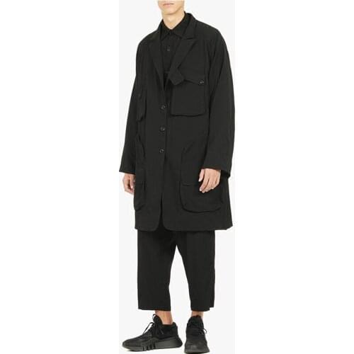 S-6XL!2020 Double-sided multi-pocket windbreaker for mens medium and long loose overcoat of the same style