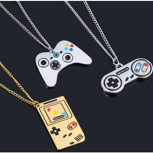 SG Creative Video Game Handle Necklaces Pendants Creative Joystick Model Necklaces For Boyfriend Men Key Holder Trinket Gift