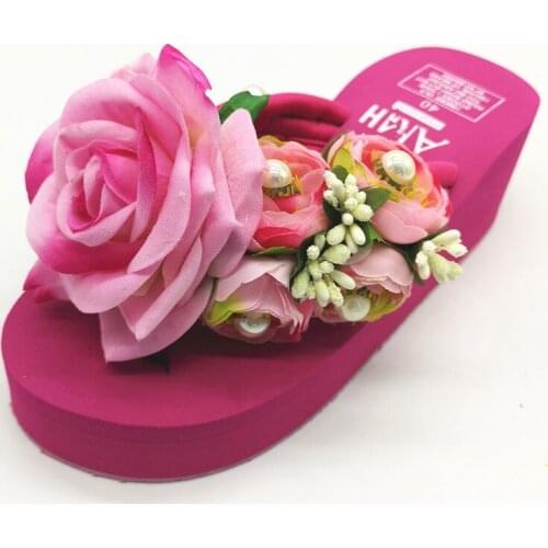 HAHAFLOWER new Summer Sandals Flip Flops flower Platform Wedges Shoes Ladies Slippers Beach Sandals free shipping
