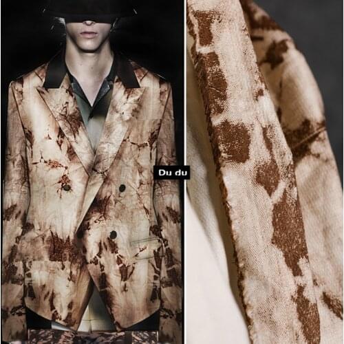 50*140cm Crack Clothing Fabric Printing and dyeing pattern Close skin Coat Suit jacket Trousers Fabric DIY